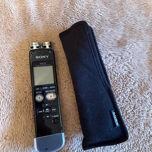 Sony Black Digital Voice Recorder with Soft Black Sleeve